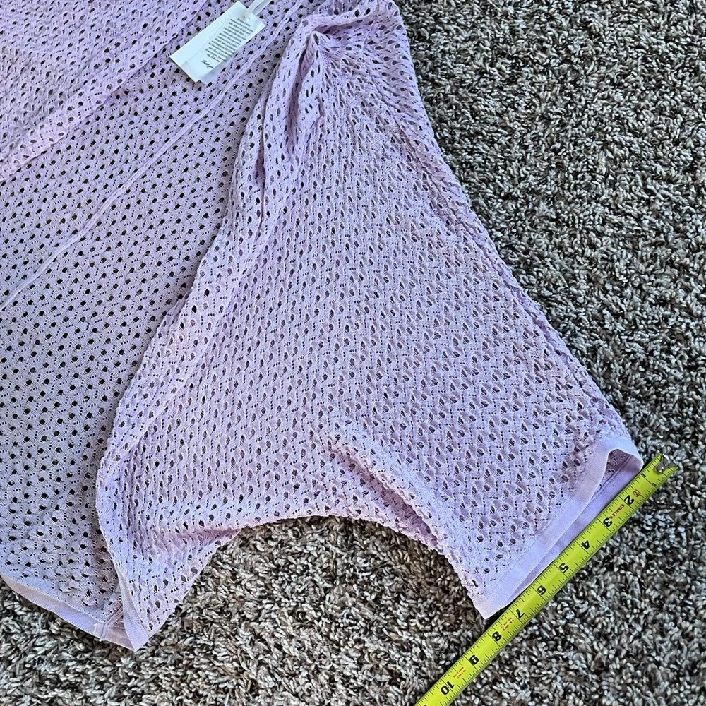Grace Karin Lilac Crochet Cardigan Open Knit Lightweight Cover Up‎ Long Sleeve